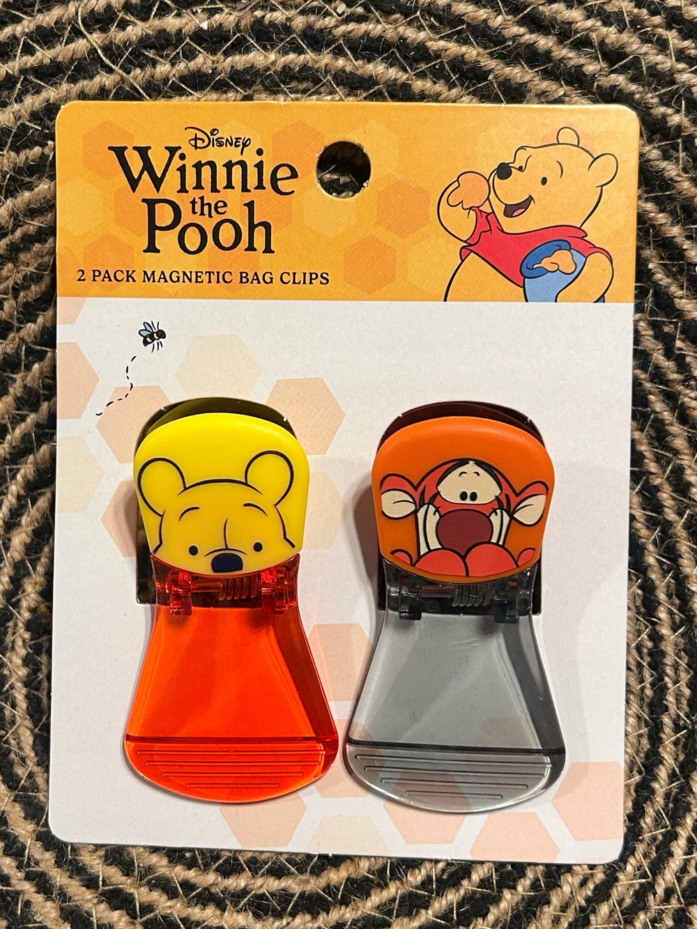 Disney Winnie the Pooh & Tigger Magnetic Bag Clips - Yellow & Orange